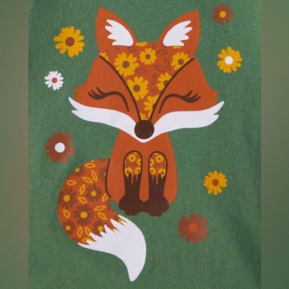 Toddler Girls Fox Graphic Tee In Eucalyptus Leaf - Picture 2 of 2